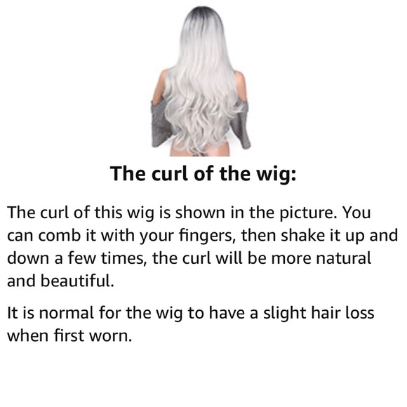 Ombré Silver Grey & White 22” Curly Wig - Picture 9 of 15